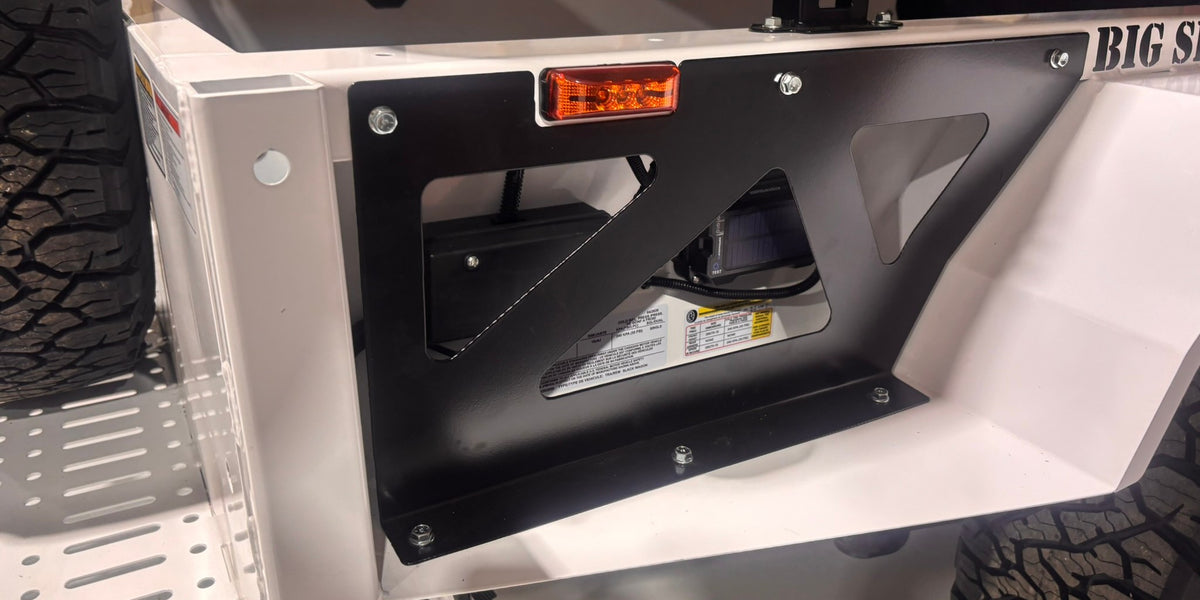 Slack Wagon side panel with marker light and X-brace cutouts