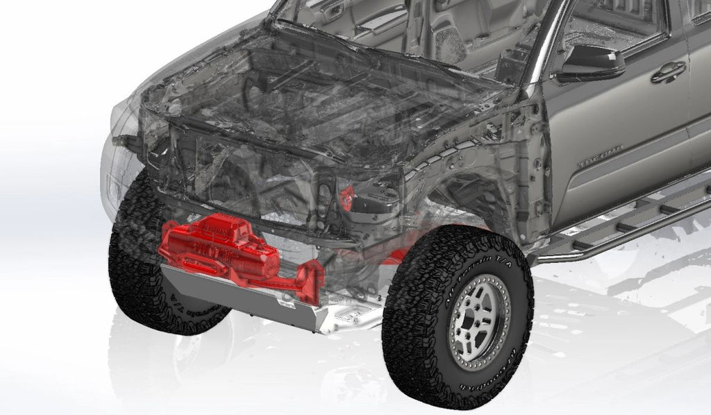 Big Slack Off Road Toyota Tacoma Gen 3 hidden winch mount